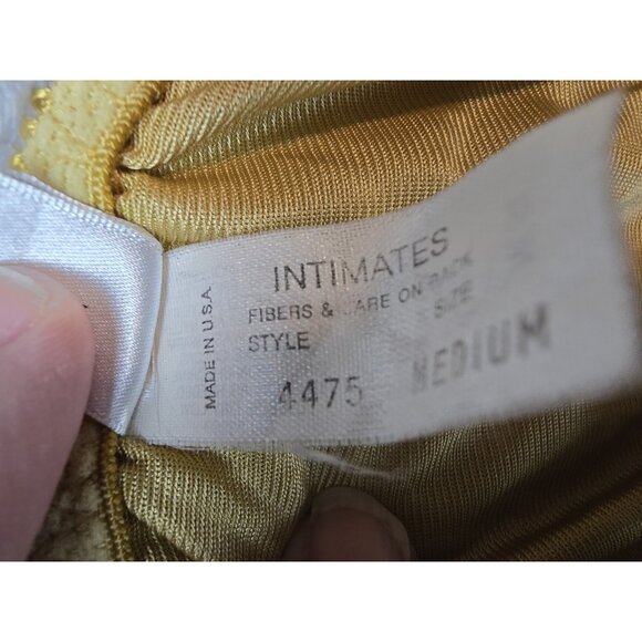 Christian Dior Gold Satin & Lace Panties Size M Vintage Lingerie Hi-Cut USA Made - Picture 4 of 6